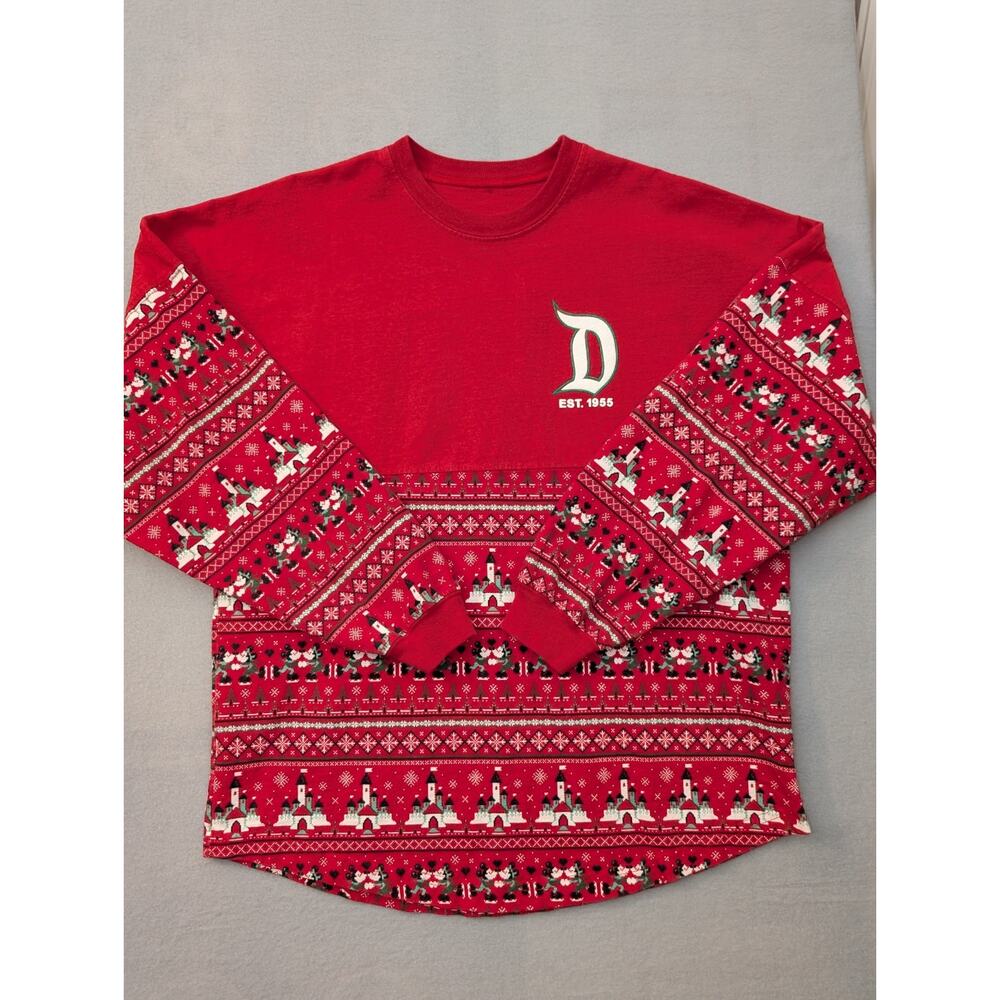 Disneyland Resort Christmas Spirit Jersey Small Red Holiday Sweater Shirt - Picture 5 of 9